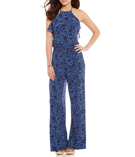 michael kors blumenprint jumpsuit|Michael Kors long sleeve jumpsuit.